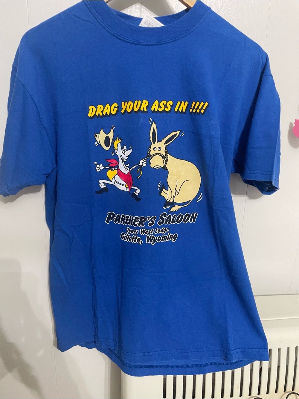 Jerzees Royal Blue Short Sleeve Tee with Yellow Graphic
